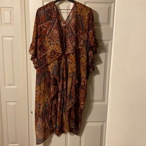 Ecoté {Urban Outfitters} long rustic ruffle kimono